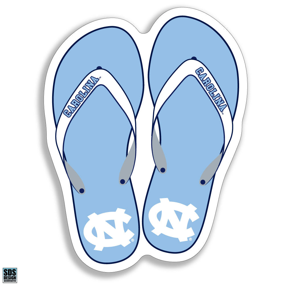 North Carolina Tar Heels Flip Flop Decal 3 Inches