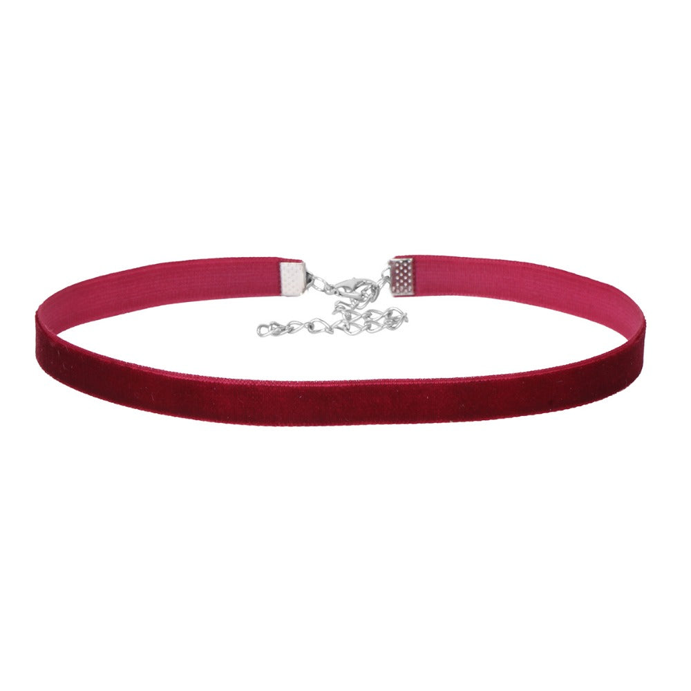 2017 New Fashion Style Choker Necklace for Women - Black Pink Velvet Chokers Collar Necklaces