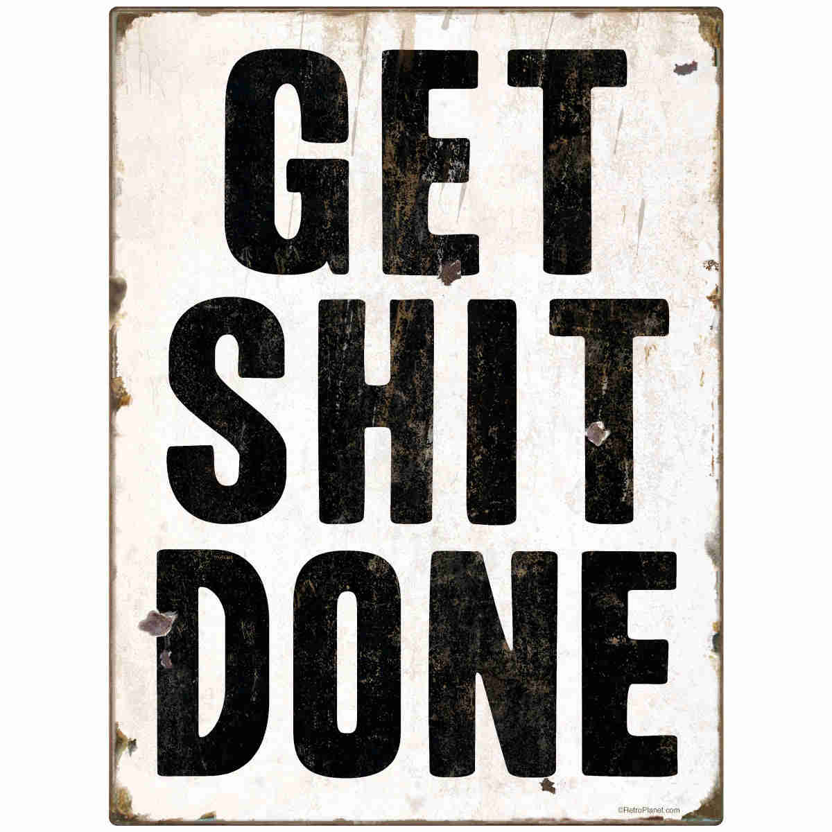 Get Shit Done Motivational Wall Decal - Retro Humor for Workspaces