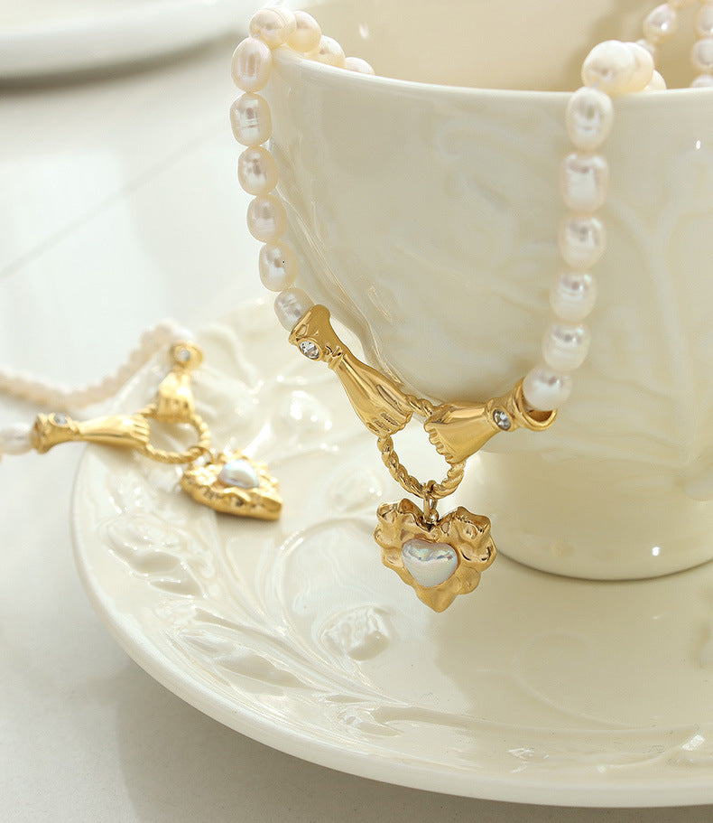 Women's Fashion Sterling Silver Pearl Pendant Necklace