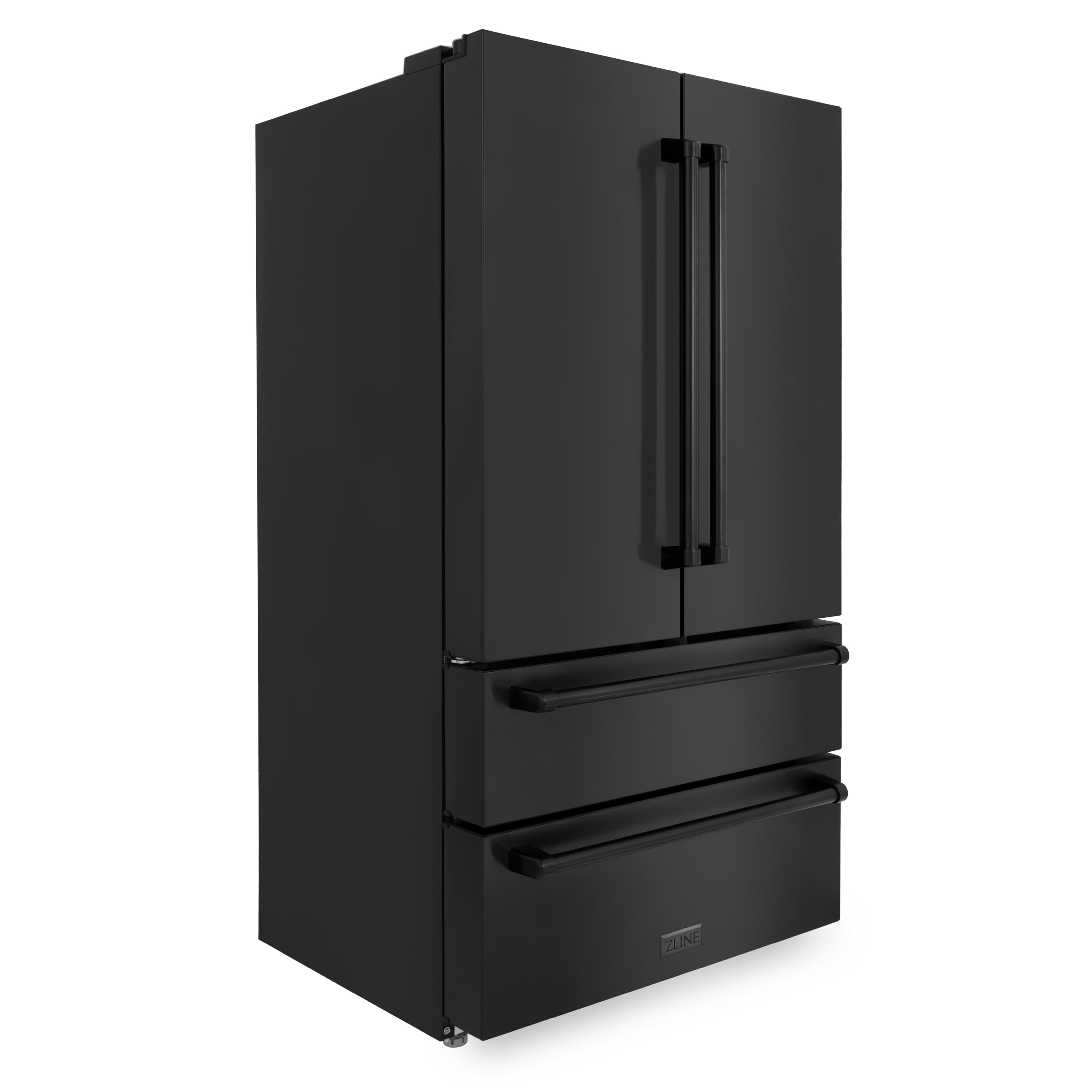 ZLINE 36 22.5 cu. ft Freestanding French Door Refrigerator with Ice Maker in Fingerprint Resistant Black Stainless Steel