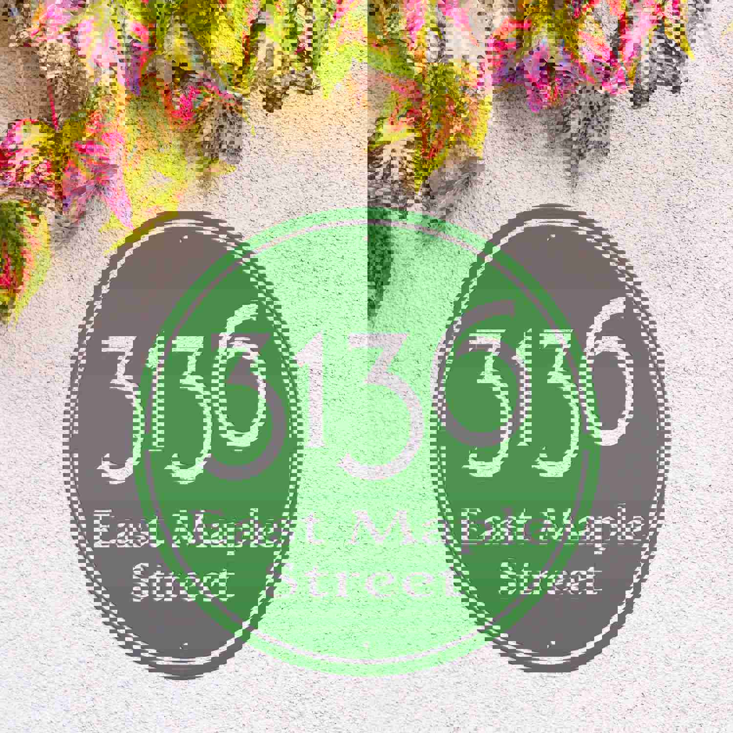 Personalized Round Address Metal Sign - Modern Housewarming & Wedding Gift