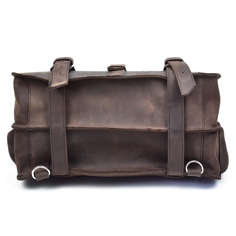 Vintage Leather Men Large Briefcase Overnight Travel Messenger Bag