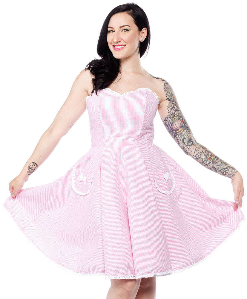 WAX POETIC CLOTHING SEERSUCKER SABRINA DRESS