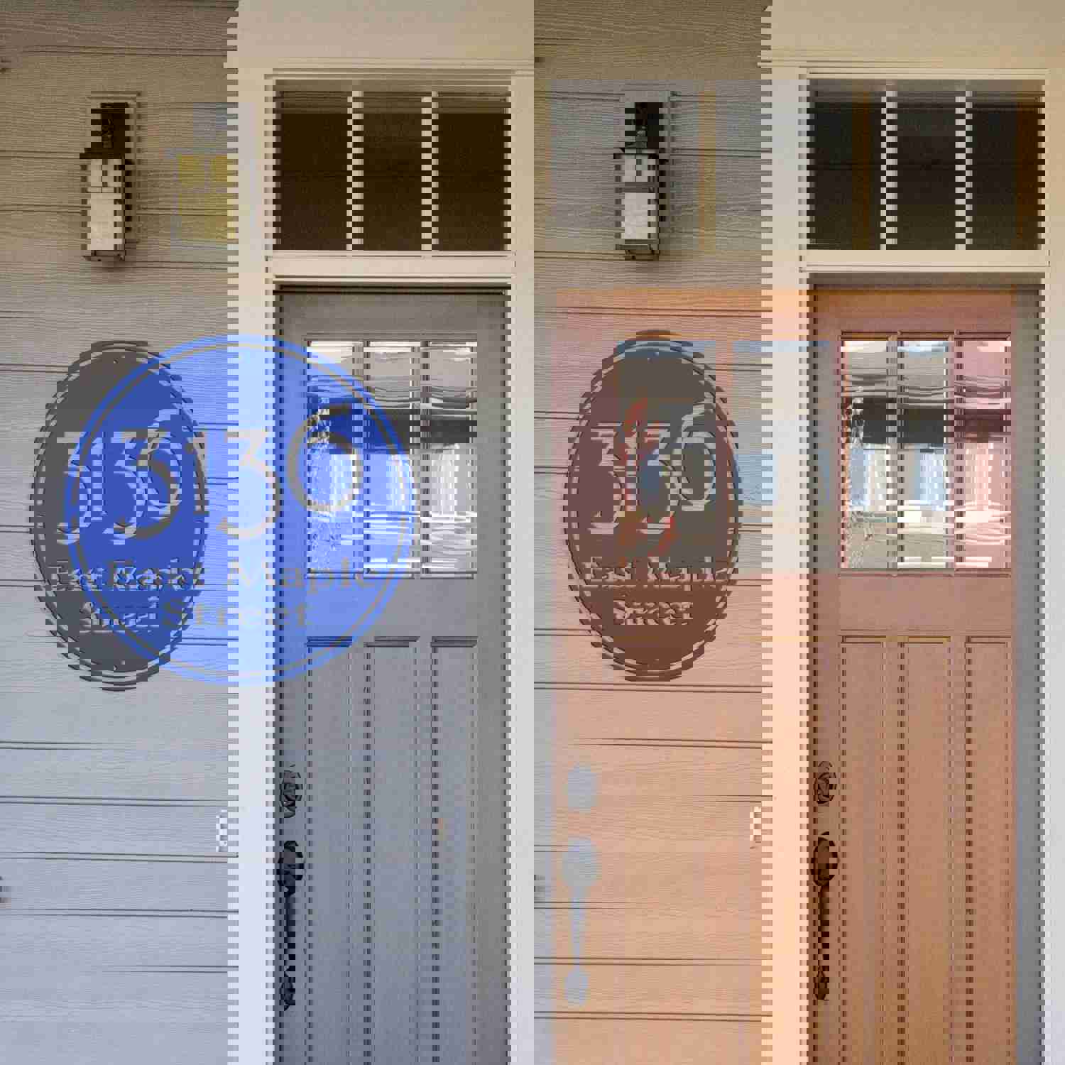 Personalized Round Address Metal Sign - Modern Housewarming & Wedding Gift