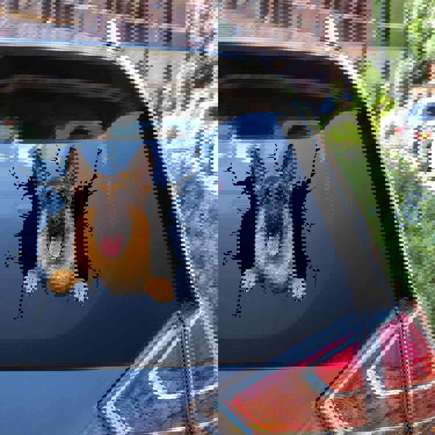 German Shepherd Crack Sticker Album - Funny Custom Logo Stickers for Dog Lovers