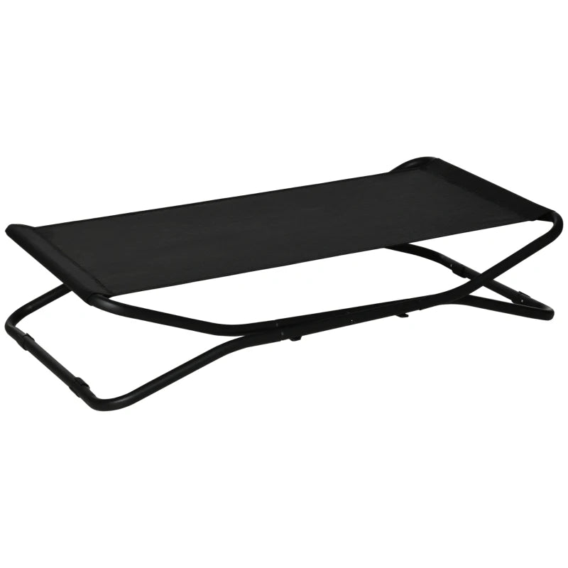 PawHut Elevated Dog Bed with Breathable Fabric, Foldable Pet Cot with Heavy Duty Steel Frame, Portable Cooling Pet Bed for Indoor & Outdoor Use