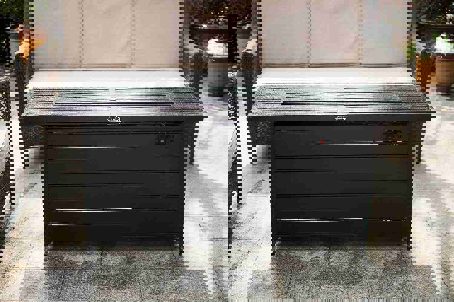 57in Outdoor Gas Propane Fire Pit Table 50000BTU with Lid, Glass Beads, ETL Certification