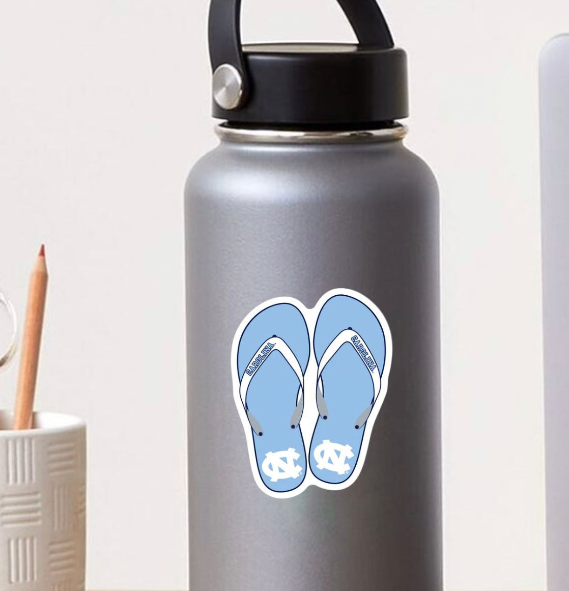 North Carolina Tar Heels Flip Flop Decal 3 Inches