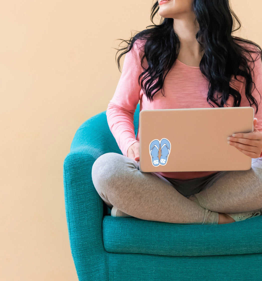 North Carolina Tar Heels Flip Flop Decal 3 Inches