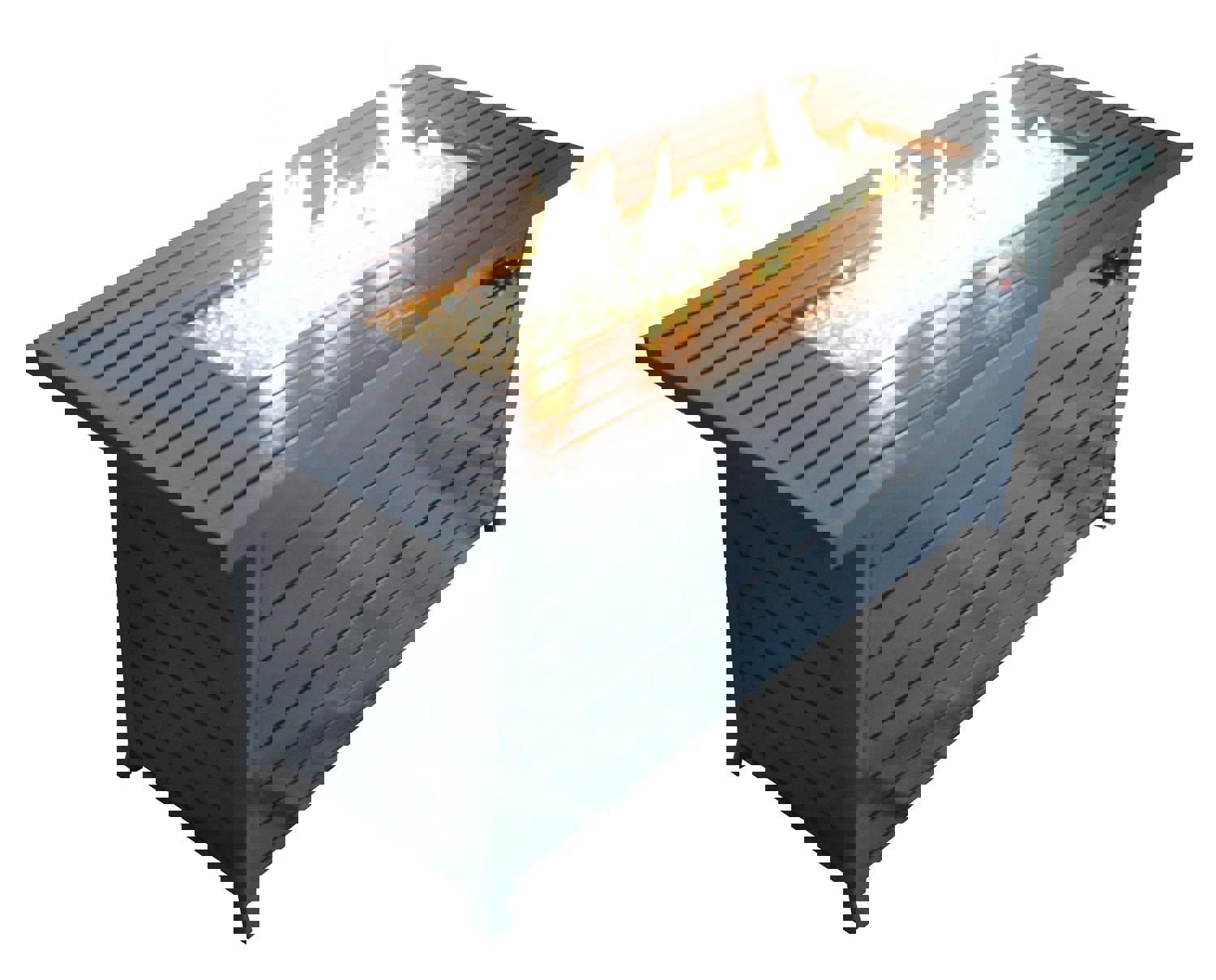 57in Outdoor Gas Propane Fire Pit Table 50000BTU with Lid, Glass Beads, ETL Certification