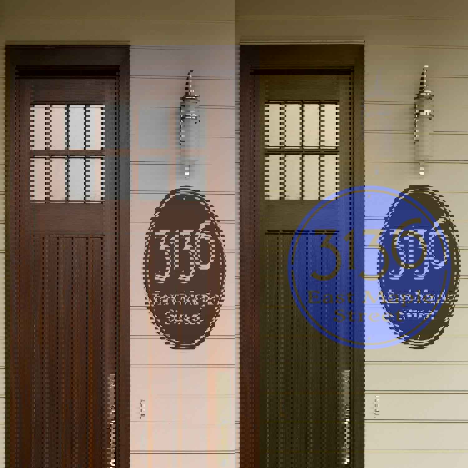 Personalized Round Address Metal Sign - Modern Housewarming & Wedding Gift