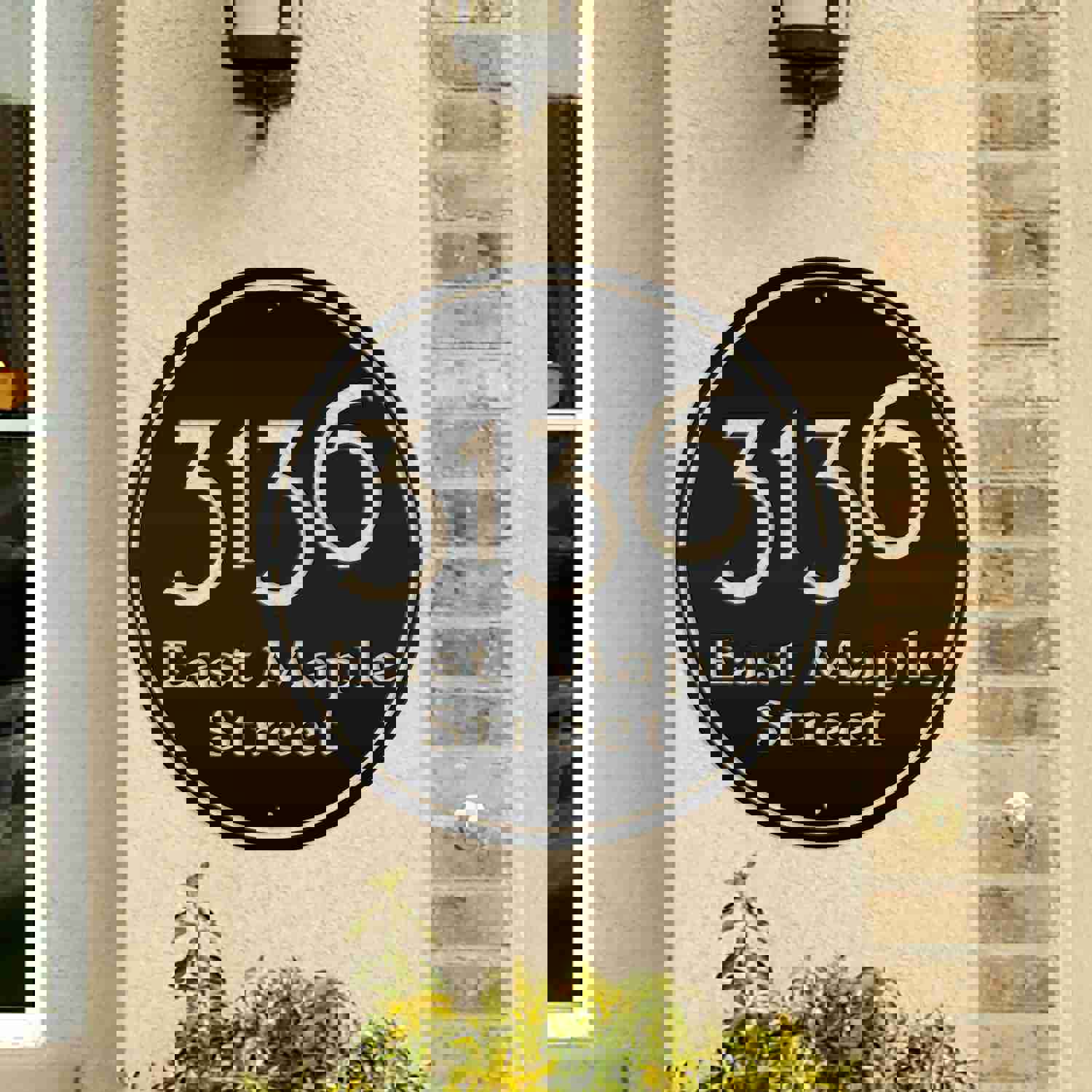 Personalized Round Address Metal Sign - Modern Housewarming & Wedding Gift