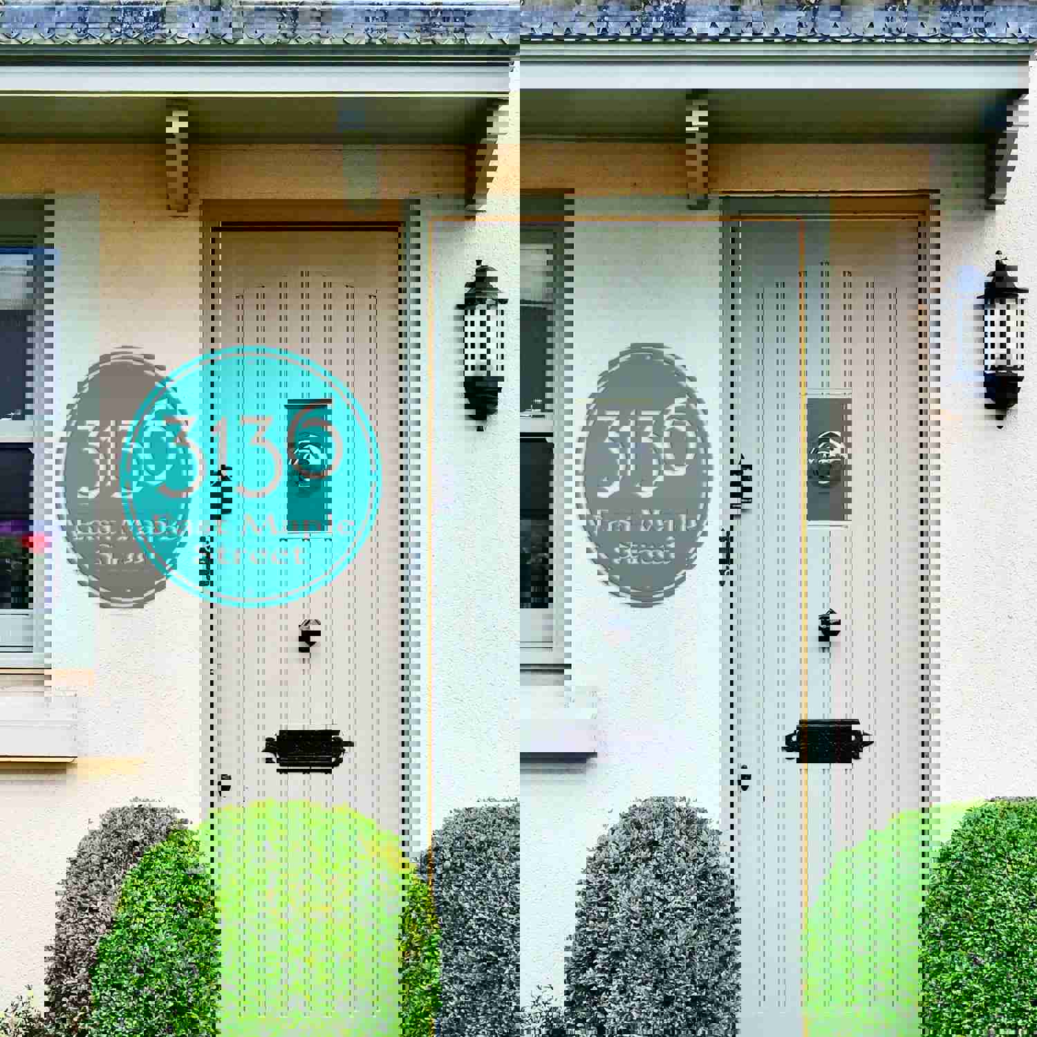 Personalized Round Address Metal Sign - Modern Housewarming & Wedding Gift