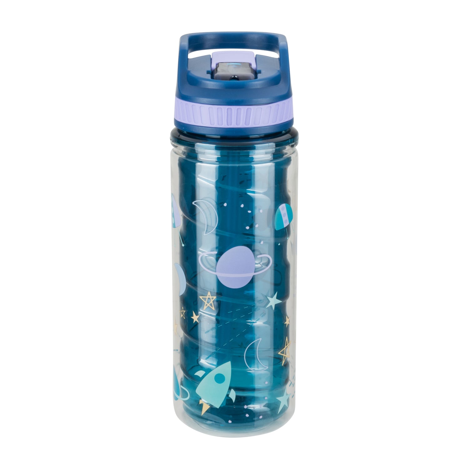 Cool Gear 2-Pack 16 oz Kids Twist Water Bottle with Double Wall, Sipper Lid and Finger Loop Cap