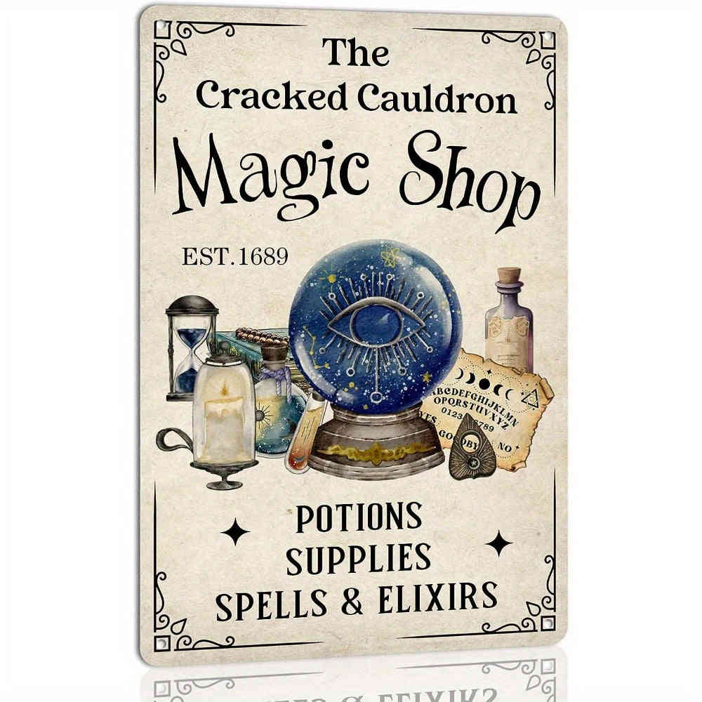 1pc Wicked Witch Brewing Co Metal Tin Sign - Vintage Halloween Wall Decor (8x12 Inch)