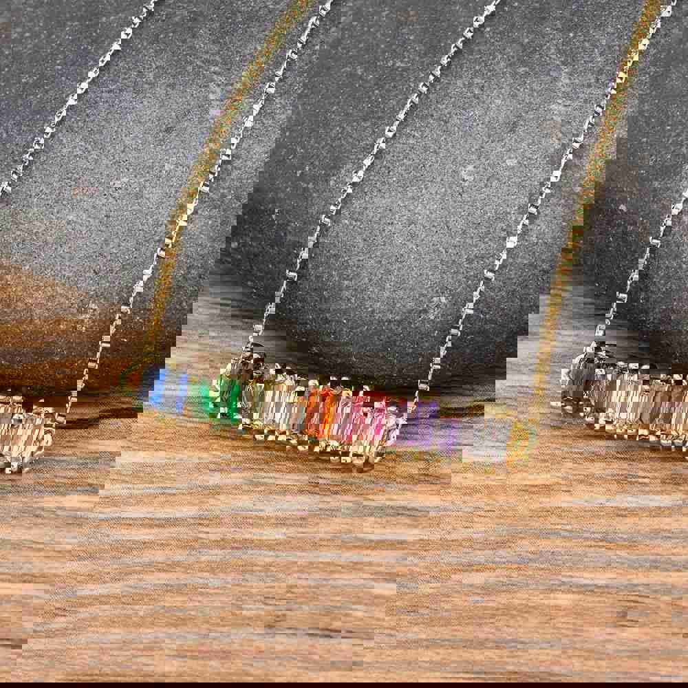 The Rainbow Emerald Cut Necklace