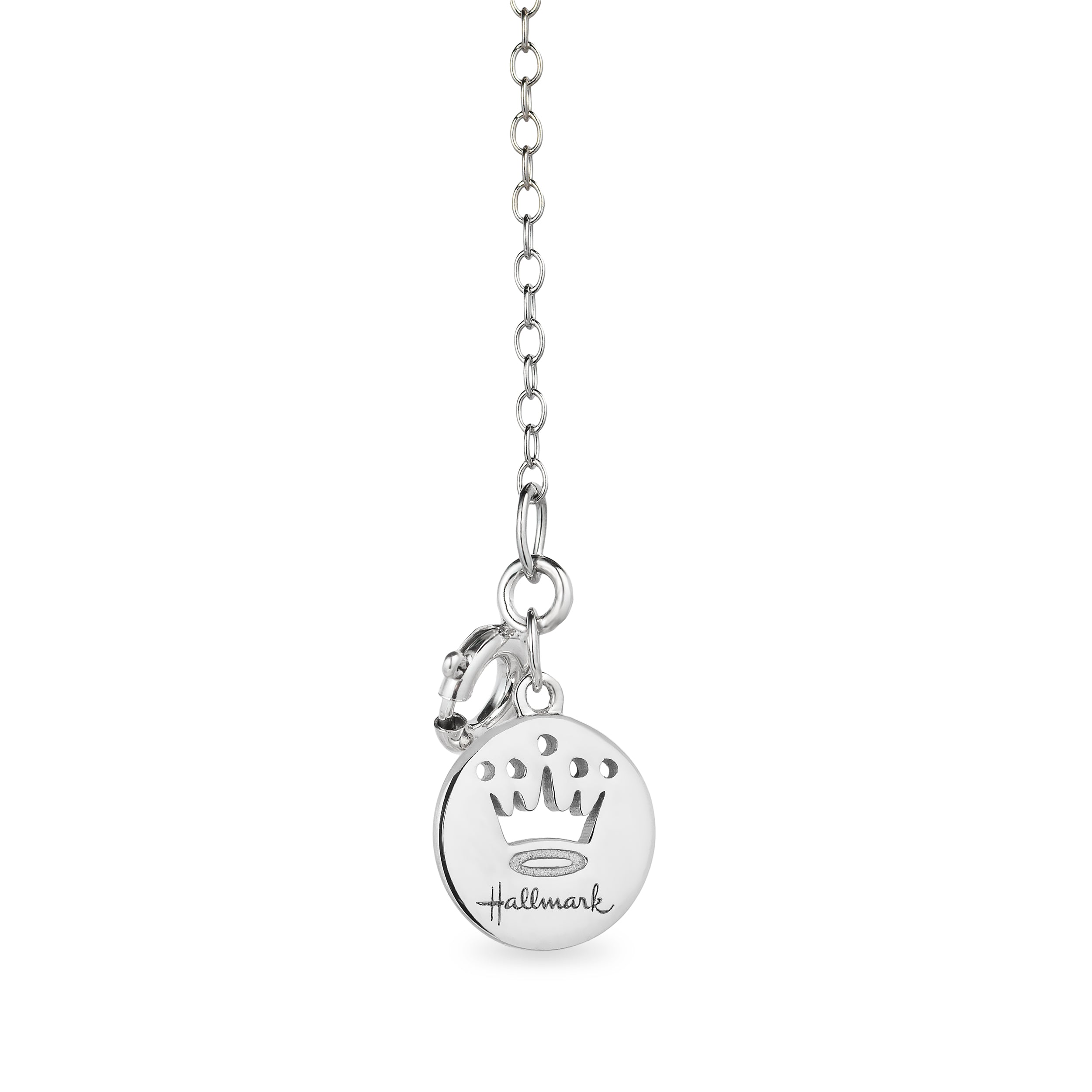 Hallmark Fine Jewelry Sterling Silver and 10K Rose Gold Dream Editorial Pendant Necklace with Diamonds