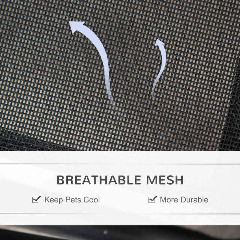 PawHut Elevated Dog Bed with Breathable Fabric, Foldable Pet Cot with Heavy Duty Steel Frame, Portable Cooling Pet Bed for Indoor & Outdoor Use