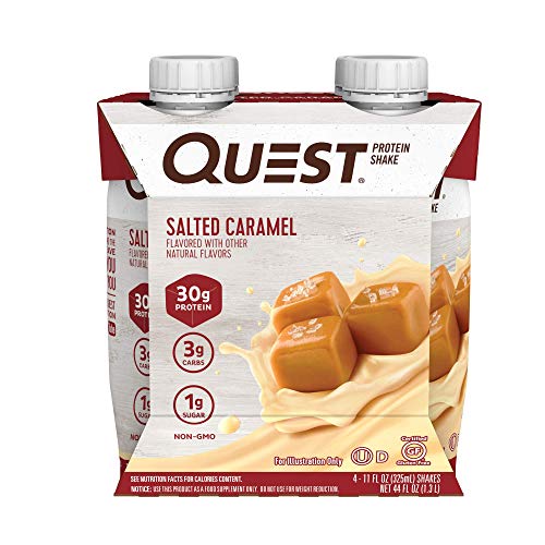 Quest Nutrition Ready to Drink Salted Caramel Protein Shake, High Protein, Low Carb, Gluten Free, Keto Friendly, 11 Fl Oz (Pack of 12)