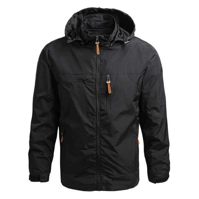 Men's Waterproof Hooded Jacket - Windproof Outdoor Windbreaker for Spring & Autumn