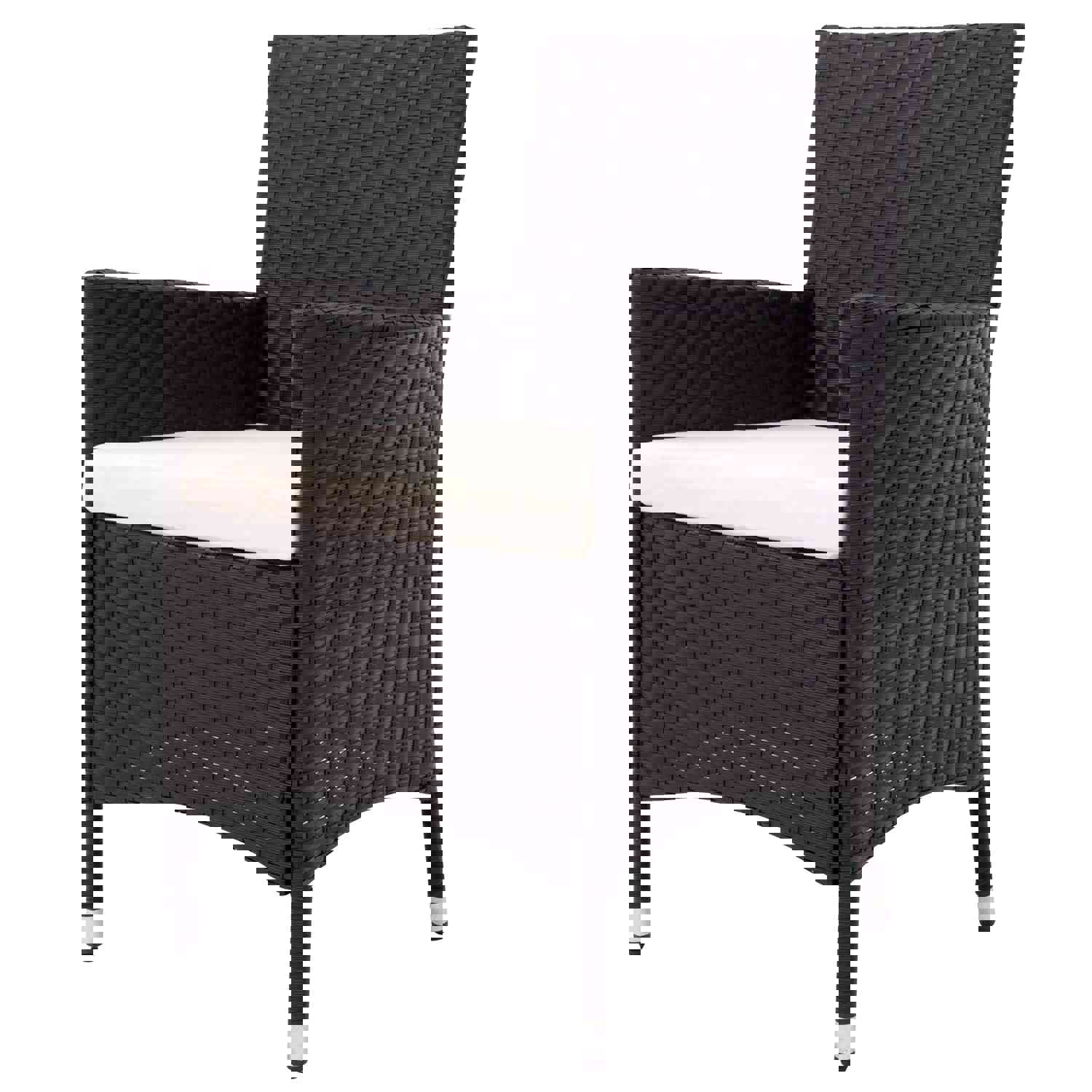 TOPMAX 7-piece Outdoor Wicker Dining Set with Beige Cushion (Black)