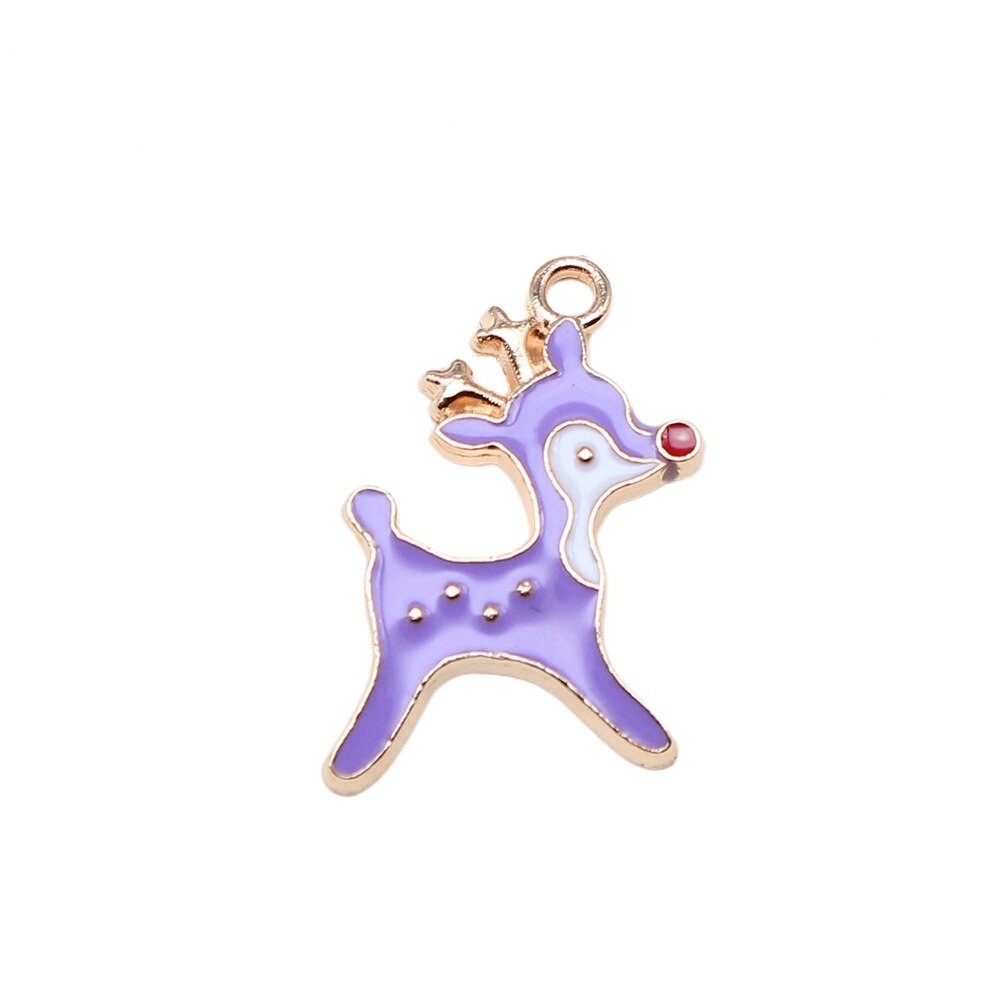 WYSIWYG 10pcs 21x14mm 5 Colors Enamel Deer Charms Pendant For DIY Jewelry Making