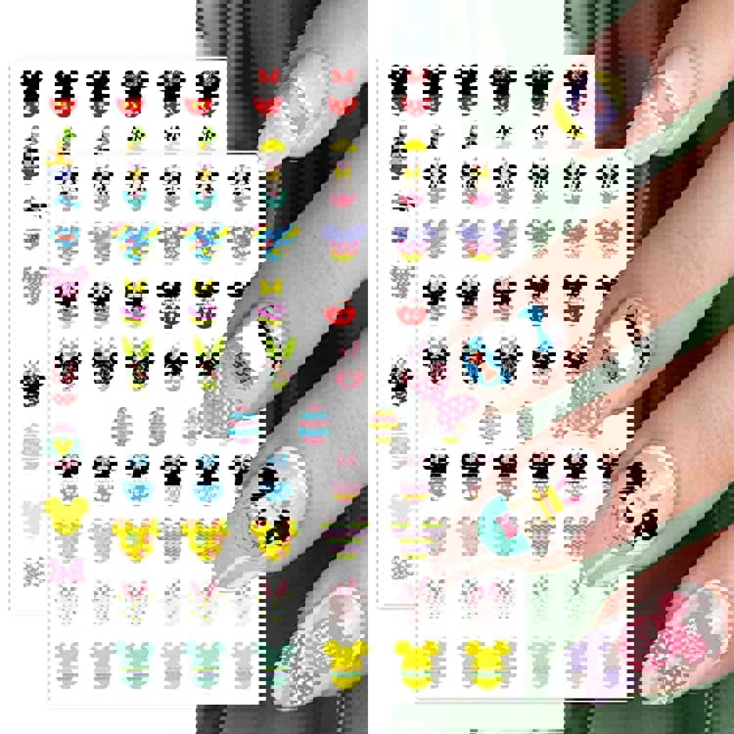 8Pcs Easter Nail Art Stickers - 3D Self-Adhesive Nail Foil Decals for Women and Girls