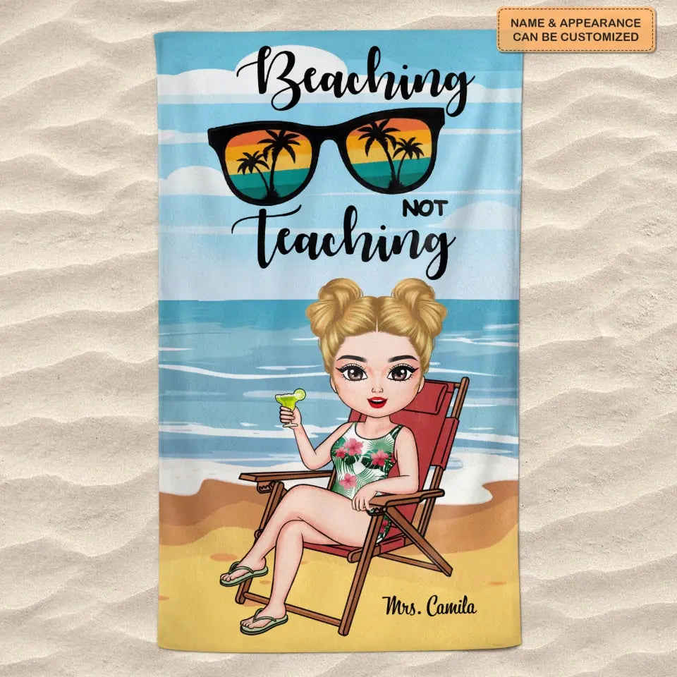 Personalized Custom Beach Towel - Perfect Gift for Teachers Day, Birthday, and Summer