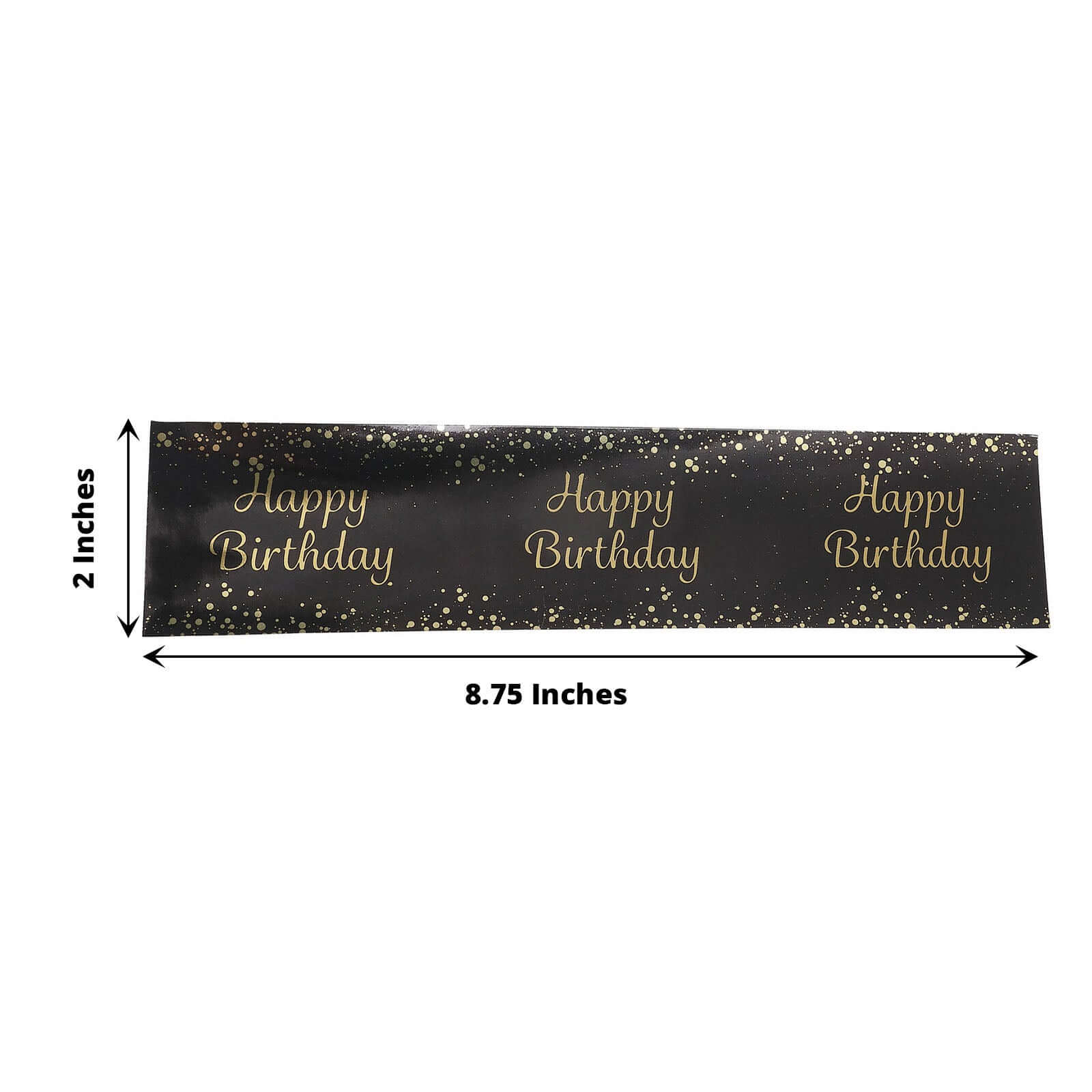24 Pack Black/Gold Happy Birthday Party Water Bottle Labels, Waterproof Label Stickers
