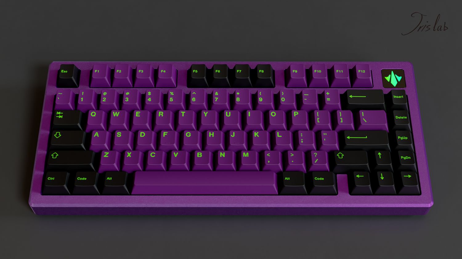 Jris75 PCB Gasket Mount Keyboard Kit - Purple&Black (Alu Weight)