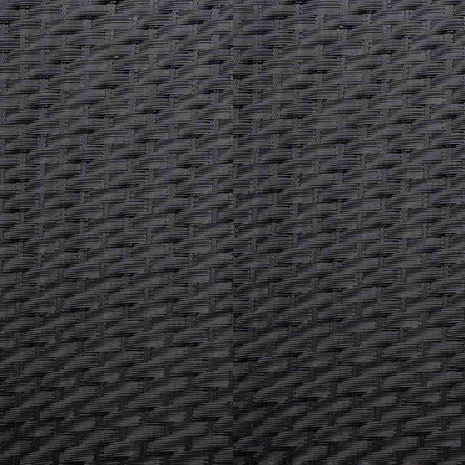 TOPMAX 7-piece Outdoor Wicker Dining Set with Beige Cushion (Black)