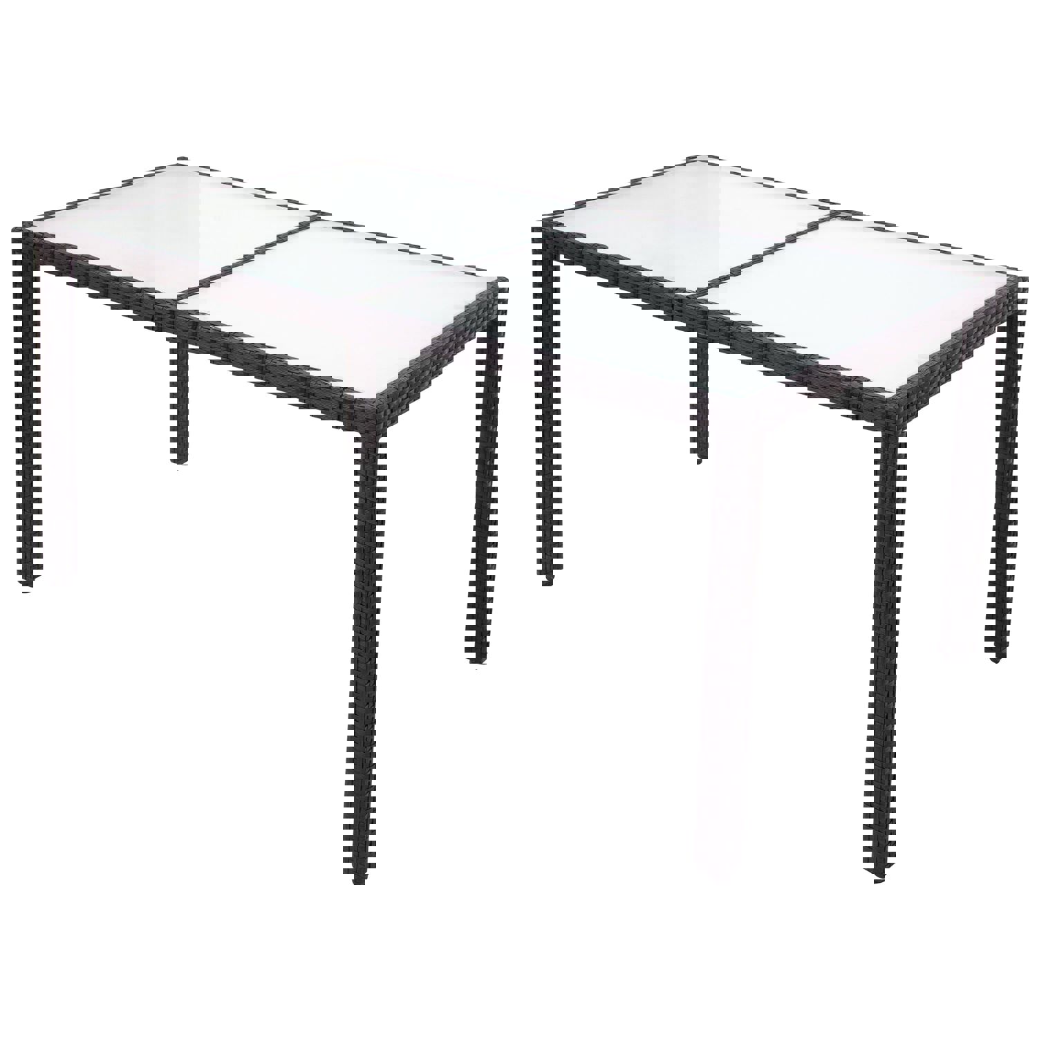 TOPMAX 7-piece Outdoor Wicker Dining Set with Beige Cushion (Black)