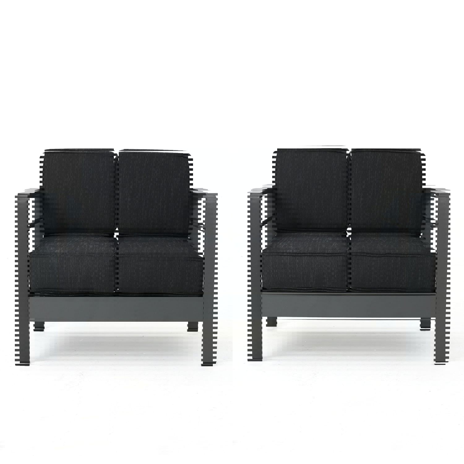 Coral Outdoor Aluminum 4 Seater Chat Set with Fire Pit