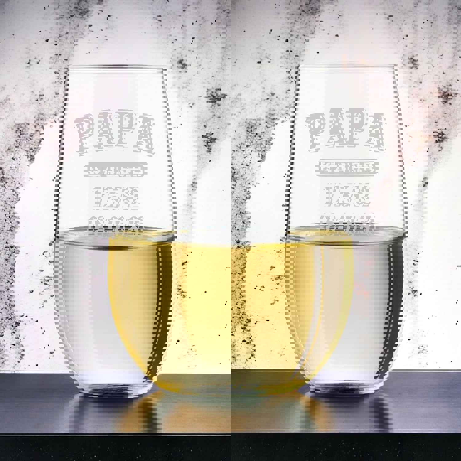 Personalized Dad Engraved Wine Glass - 20oz Stemless Gift