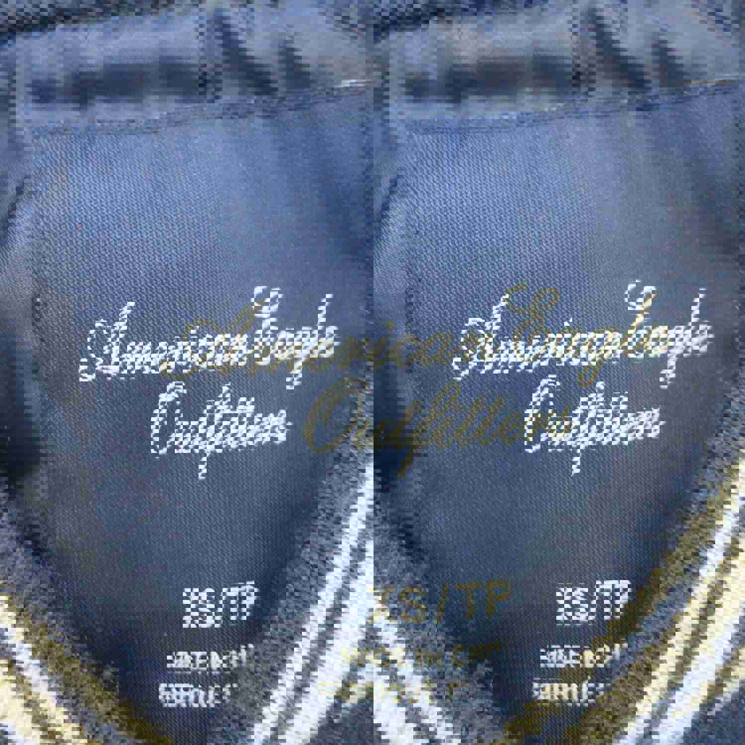 American Eagle Women's X Small Blue Bomber Jacket - Long Sleeve Outdoor Coat with Button