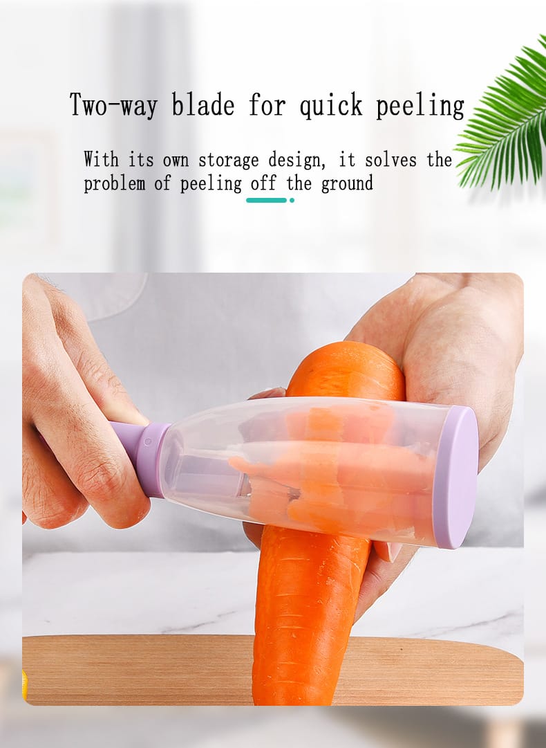 Stainless Steel Peeler with Container - 3 Sets (Vegetable & Fruit Kitchen Gadget)