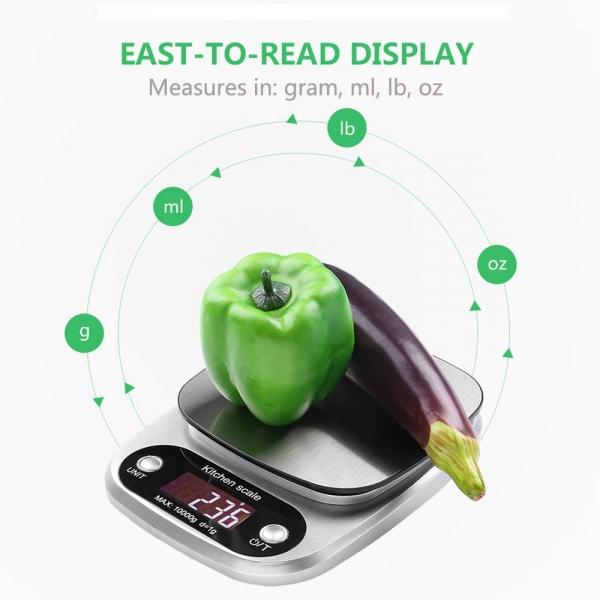 Accurate Digital Kitchen Scale with LCD Display - 5kg/0.1g for Baking & Cooking