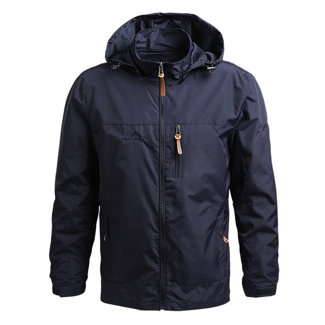 Men's Waterproof Hooded Jacket - Windproof Outdoor Windbreaker for Spring & Autumn