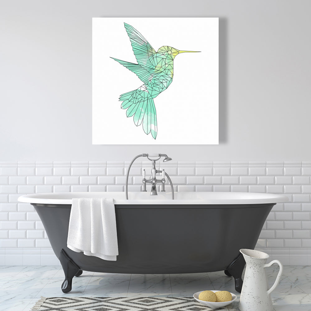Geometric Hummingbird Fine Art Gallery Wrapped Canvas 24x36
