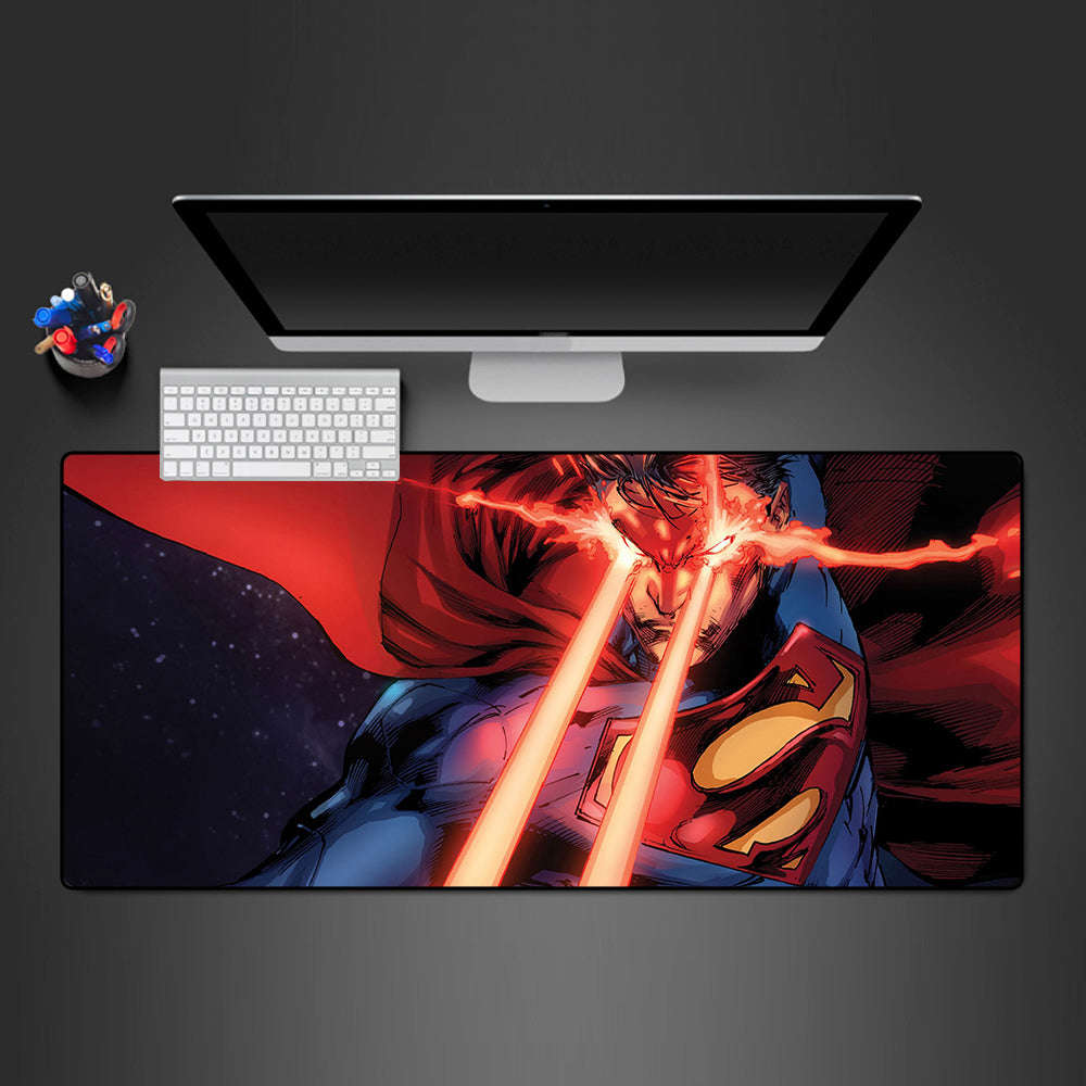 Superman Laser Eyes Design Gaming Mouse Pad - M-XXL Size for Computer Desk