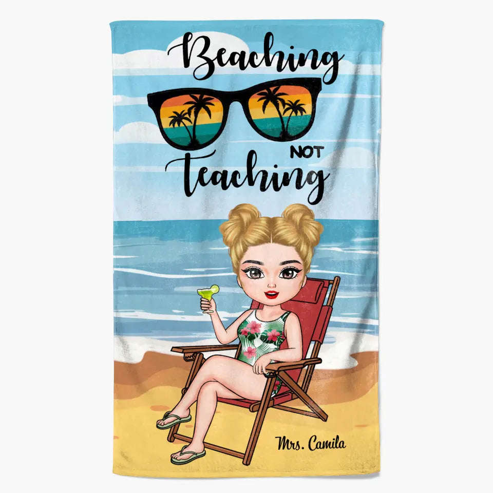 Personalized Custom Beach Towel - Perfect Gift for Teachers Day, Birthday, and Summer