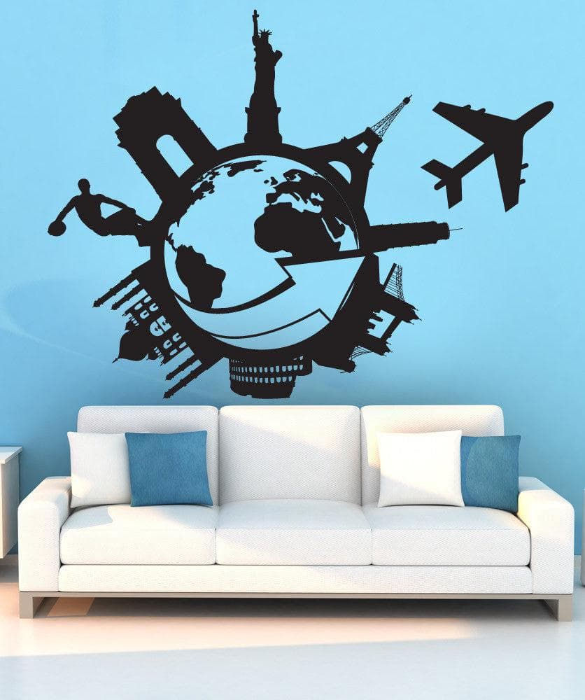 Vinyl Wall Decal Sticker Travel the World #1206