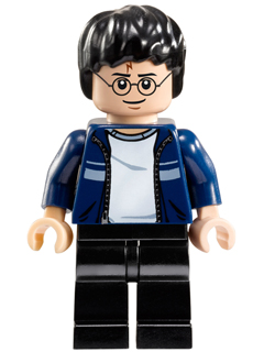 LEGO Harry Potter / Order of the Phoenix Minifigure - Dark Blue Open Jacket with Stripe, Black Legs