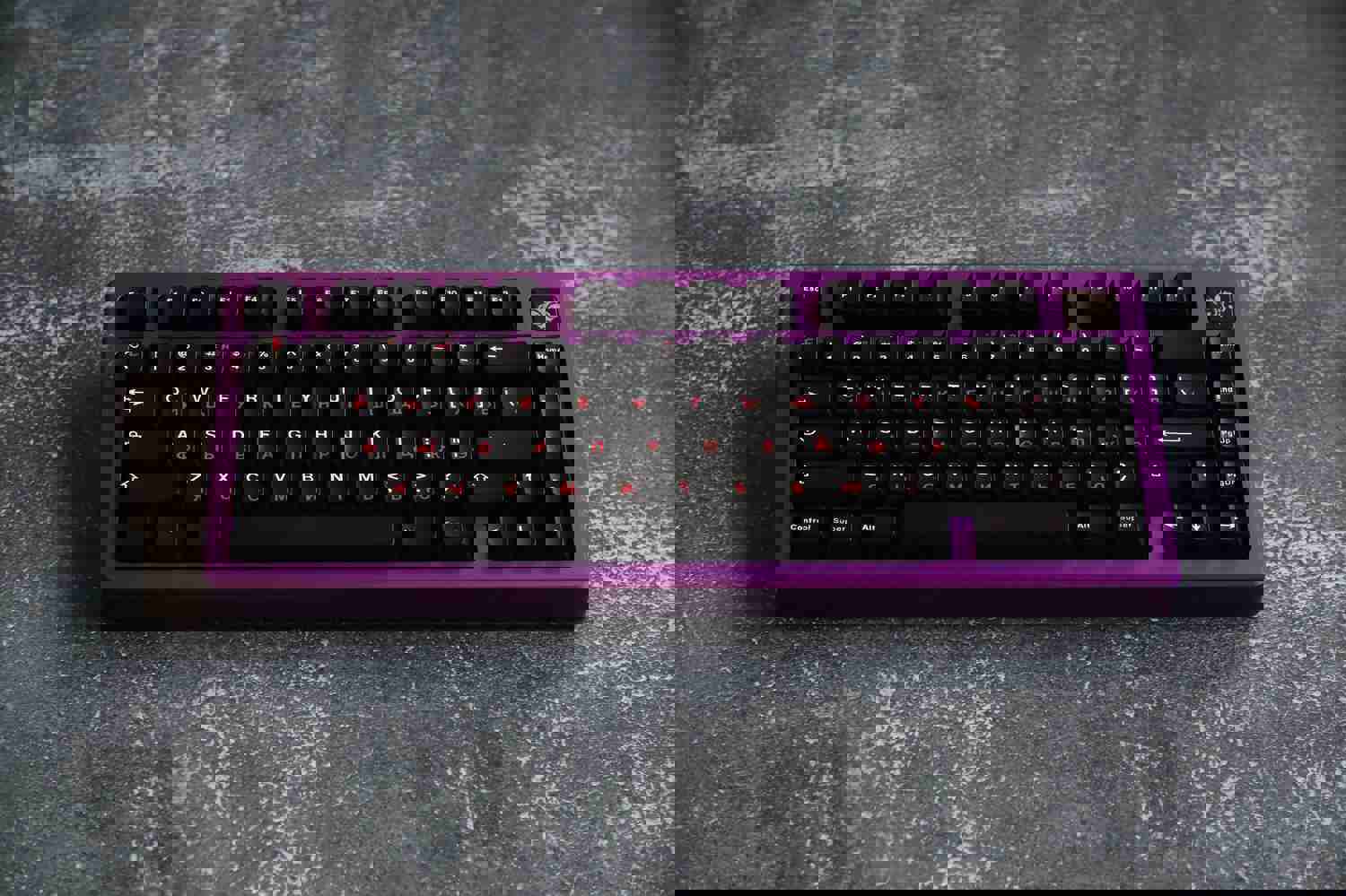 Jris75 PCB Gasket Mount Keyboard Kit - Purple&Black (Alu Weight)