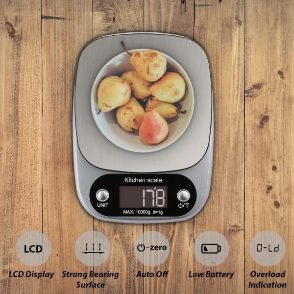 Accurate Digital Kitchen Scale with LCD Display - 5kg/0.1g for Baking & Cooking