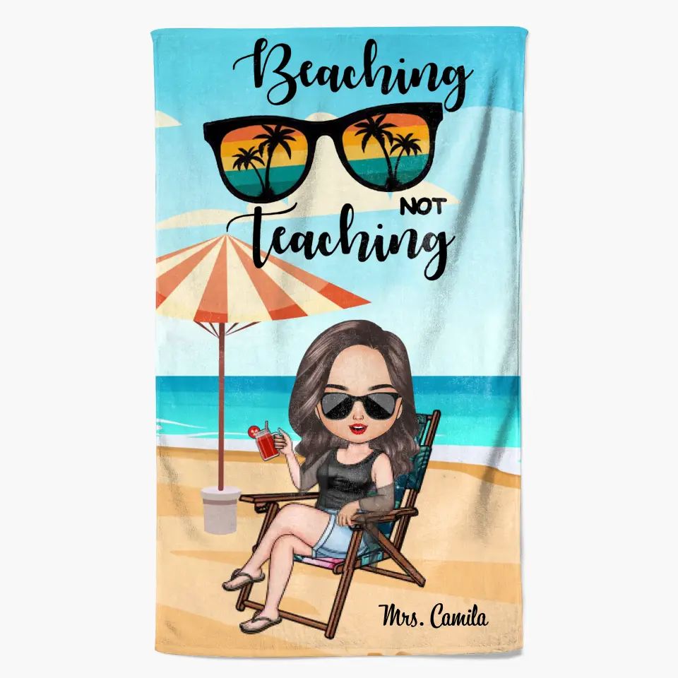 Personalized Custom Beach Towel - Perfect Gift for Teachers Day, Birthday, and Summer