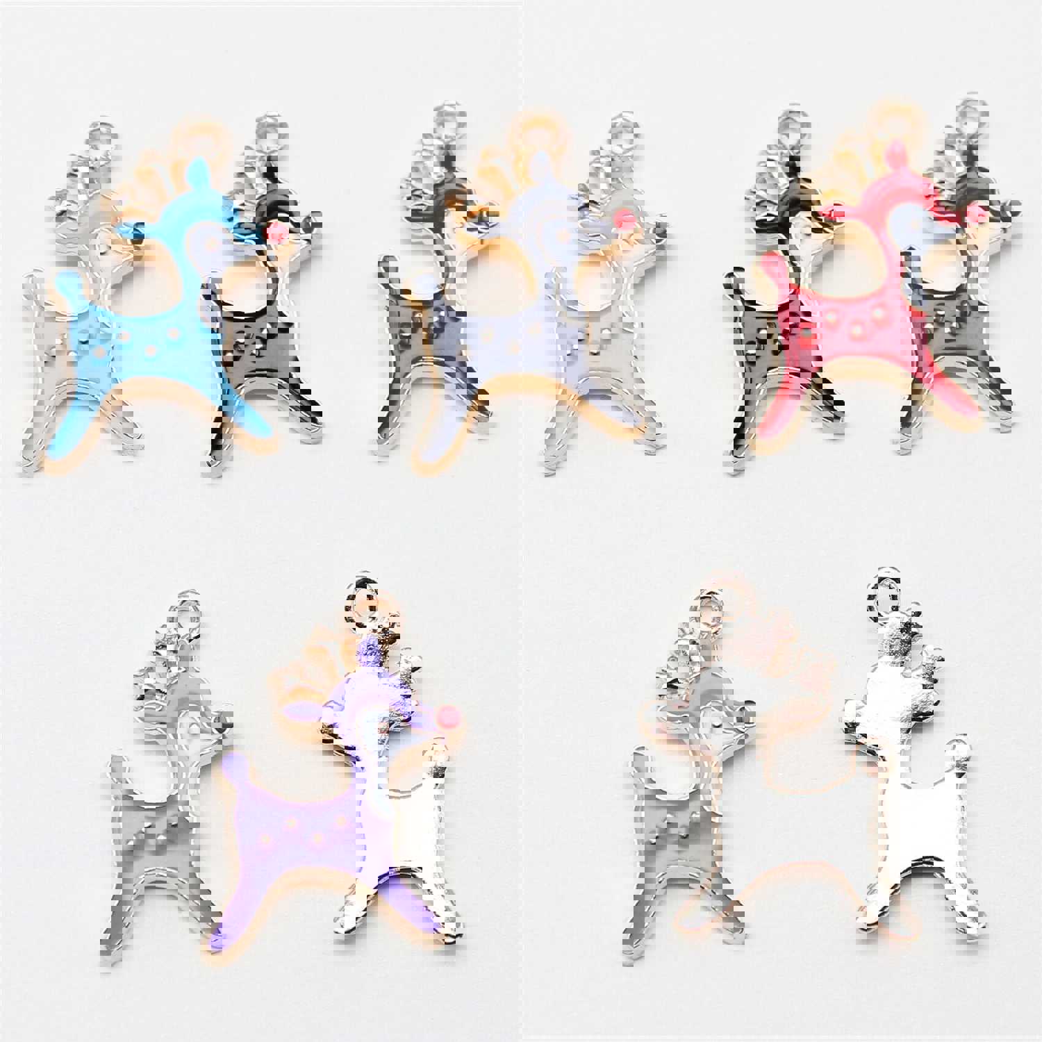 WYSIWYG 10pcs 21x14mm 5 Colors Enamel Deer Charms Pendant For DIY Jewelry Making