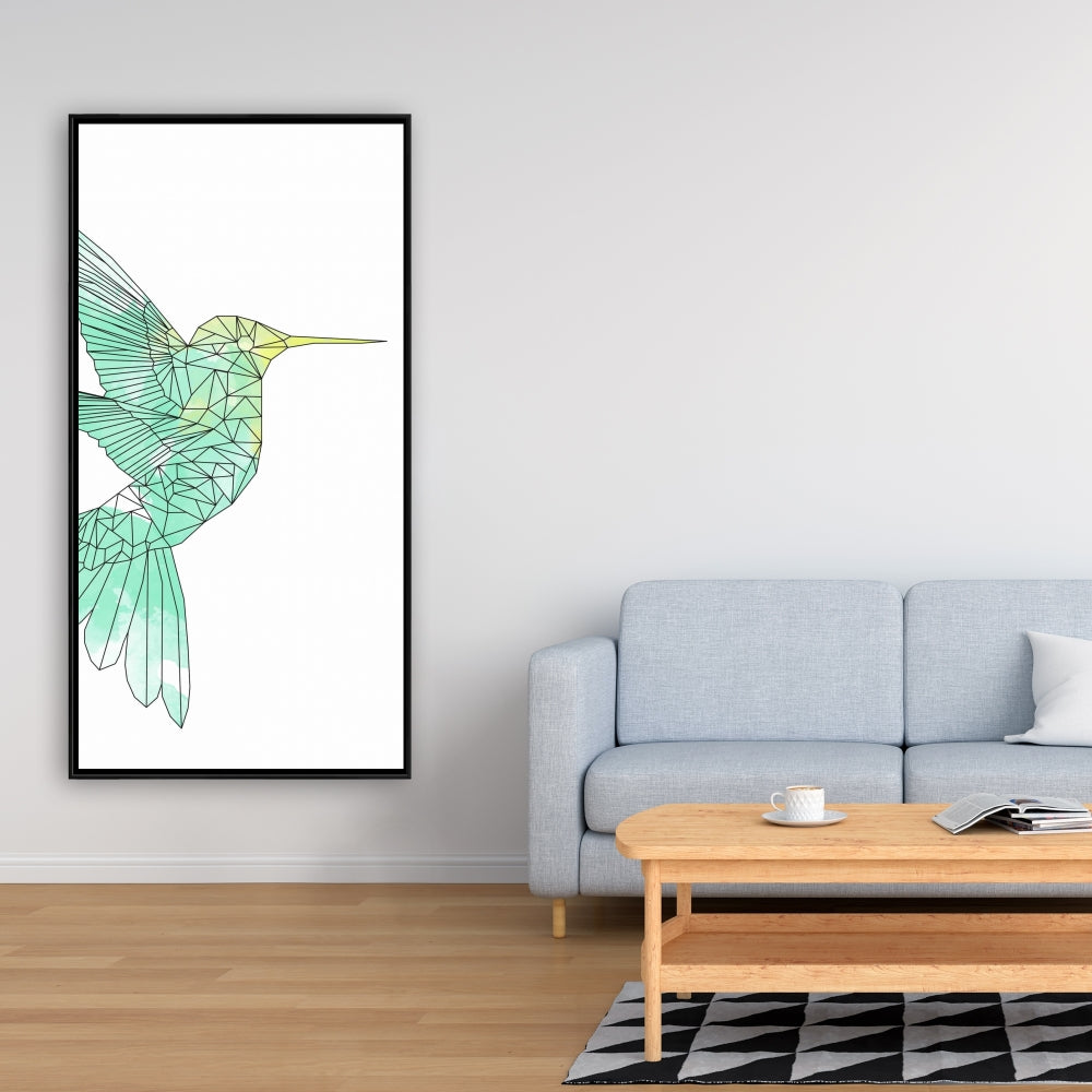 Geometric Hummingbird Fine Art Gallery Wrapped Canvas 24x36