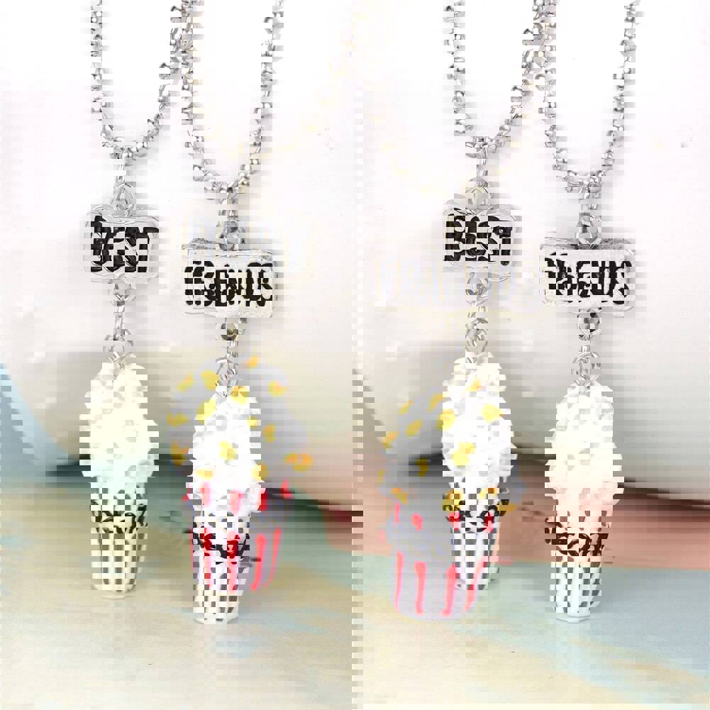 Lovely Imitation Food Popcorn Necklace - Resin Alloy Bead Chain for Girls' Christmas Gift